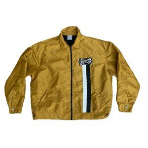 Vintage 90s LBZ Jacket Large Nylon Gold Motocross USA Lined Windbreaker READ